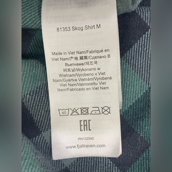 Fjallraven Mens Skog Flannel Shirt Button Up Long Sleeve Green Plaid XL‎ - Picture 3 of 11